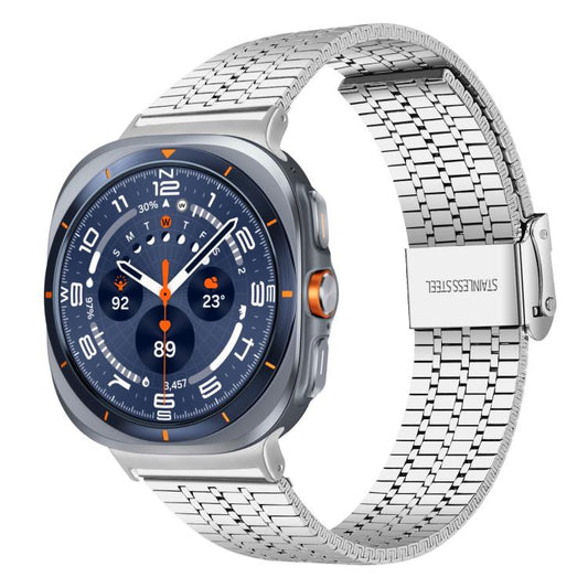 For Samsung Galaxy Watch Ultra / Ultra 2025 xDfind Seven Beads Buckle Stainless Steel Watch Band(Silver) - Watch Bands by xDfind | Online Shopping UK | buy2fix