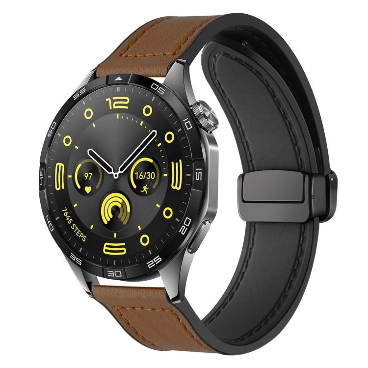 20mm xDfind Crazy Horse Pattern Silicone Skin Magnetic Buckle Watch Band(Dark Brown) - 20mm Bands by xDfind | Online Shopping UK | buy2fix