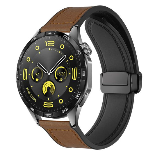 20mm xDfind Crazy Horse Pattern Silicone Skin Magnetic Buckle Watch Band(Dark Brown) - 20mm Bands by xDfind | Online Shopping UK | buy2fix