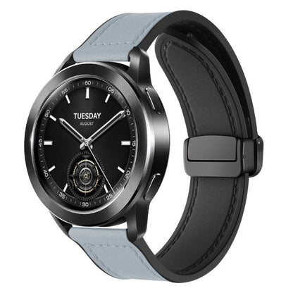 22mm xDfind Crazy Horse Pattern Silicone Skin Magnetic Buckle Watch Band(Taupe) - 22mm Bands by xDfind | Online Shopping UK | buy2fix