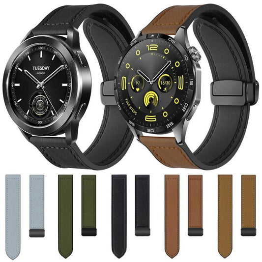 20mm xDfind Crazy Horse Pattern Silicone Skin Magnetic Buckle Watch Band(Dark Brown) - 20mm Bands by xDfind | Online Shopping UK | buy2fix