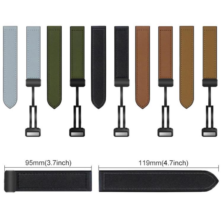 22mm xDfind Crazy Horse Pattern Silicone Skin Magnetic Buckle Watch Band(Taupe) - 22mm Bands by xDfind | Online Shopping UK | buy2fix