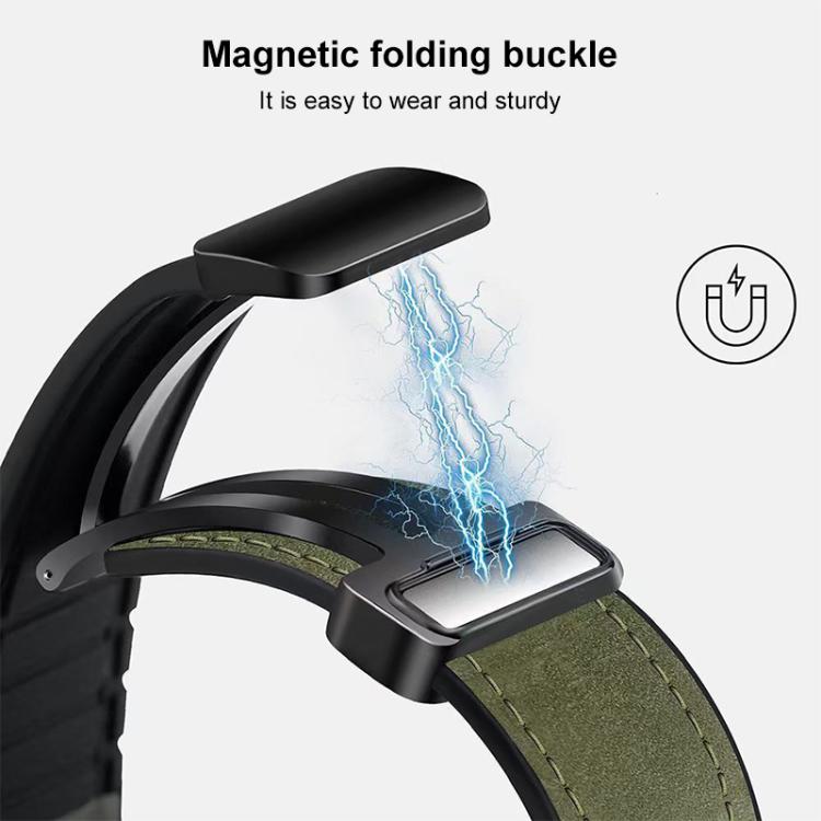 20mm xDfind Crazy Horse Pattern Silicone Skin Magnetic Buckle Watch Band(Dark Brown) - 20mm Bands by xDfind | Online Shopping UK | buy2fix