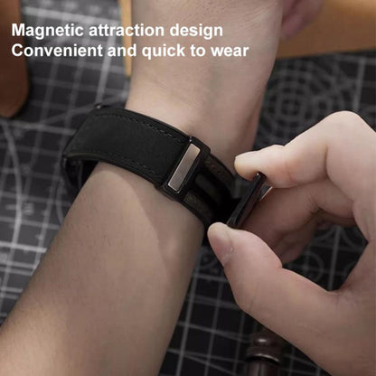 20mm xDfind Crazy Horse Pattern Silicone Skin Magnetic Buckle Watch Band(Dark Brown) - 20mm Bands by xDfind | Online Shopping UK | buy2fix