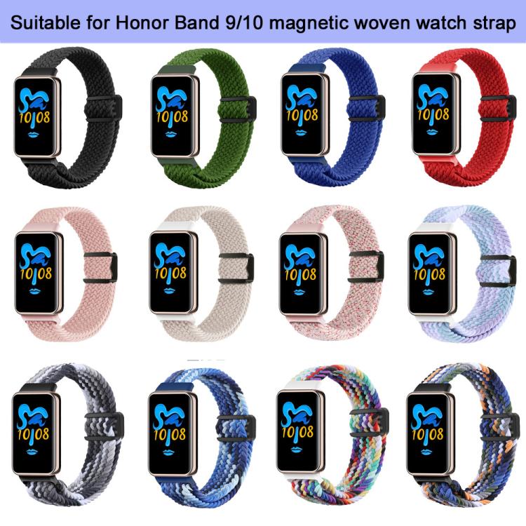 For Honor Band 10 / 9 xDfind Magnetic Buckle Nylon Braid Watch Band(Rainbow) - Watch Bands by xDfind | Online Shopping UK | buy2fix