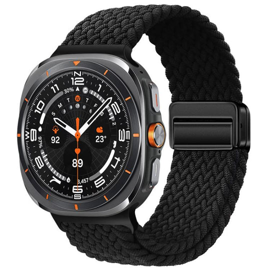 For Galaxy Watch9 / 8 / 8 Classic xDfind Magnetic Buckle Nylon Braid Loop Watch Band(Black)