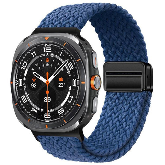 For Galaxy Watch9 / 8 / 8 Classic xDfind Magnetic Buckle Nylon Braid Loop Watch Band(Navy Blue)