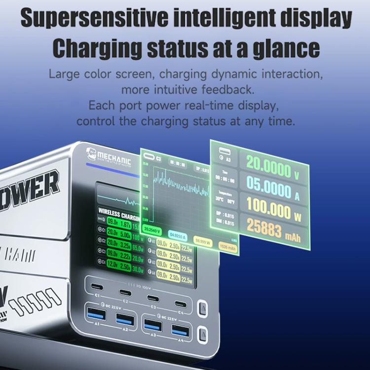 Mechanic G-POWER 160W GaN Desktop Fast Charging Station with 15W Magnetic Fast Charging, Plug:US Plug - Power Supply by MECHANIC | Online Shopping UK | buy2fix