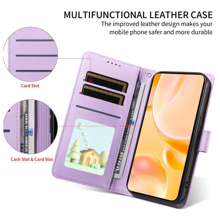 For Google Pixel 10 Pro XL / 9 Pro XL Embossed Heart Dog RFID Blocking Wallet Leather Phone Case(Purple) - Google Cases by buy2fix | Online Shopping UK | buy2fix