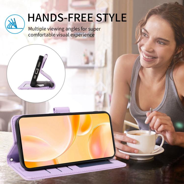 For Google Pixel 10 Pro XL / 9 Pro XL Embossed Heart Dog RFID Blocking Wallet Leather Phone Case(Purple) - Google Cases by buy2fix | Online Shopping UK | buy2fix