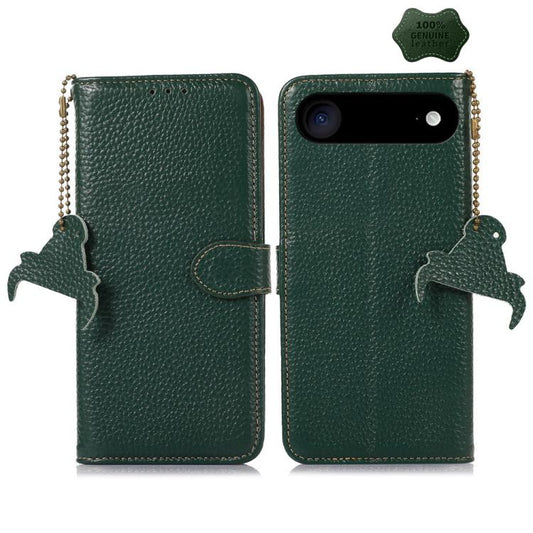 For iPhone Air Genuine Leather Litchi Texture RFID Leather Phone Case(Green) - iPhone Air Cases by buy2fix | Online Shopping UK | buy2fix