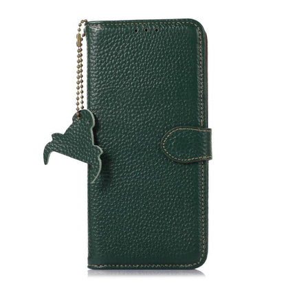 For iPhone Air Genuine Leather Litchi Texture RFID Leather Phone Case(Green) - iPhone Air Cases by buy2fix | Online Shopping UK | buy2fix