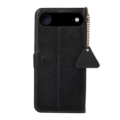 For iPhone Air Genuine Leather Litchi Texture RFID Leather Phone Case(Black) - iPhone Air Cases by buy2fix | Online Shopping UK | buy2fix