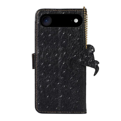 For iPhone Air Ostrich Pattern Genuine Leather RFID Phone Case(Black) - iPhone Air Cases by buy2fix | Online Shopping UK | buy2fix