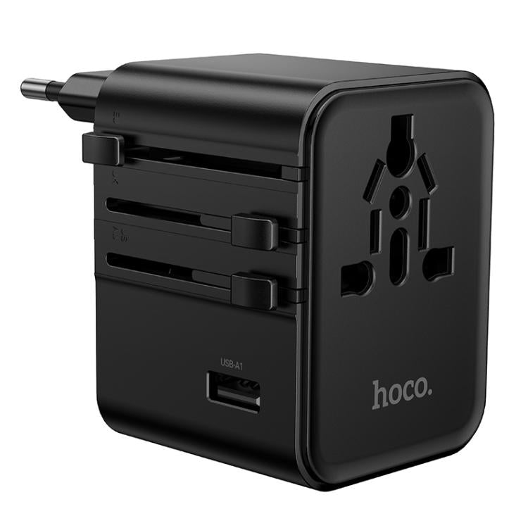hoco AC30 17W 2 x USB-C / Type-C and 2 x USB-A 4-Ports Global Universal Travel Charger(Black) - Plug Adaptor by hoco | Online Shopping UK | buy2fix