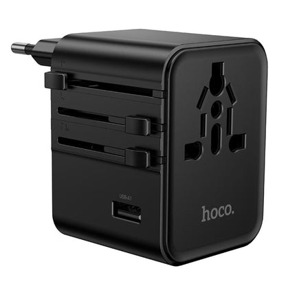 hoco AC30 17W 2 x USB-C / Type-C and 2 x USB-A 4-Ports Global Universal Travel Charger(Black) - Plug Adaptor by hoco | Online Shopping UK | buy2fix