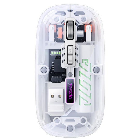 Yesido KB29 Transparent Bluetooth Dual Mode Wireless Mouse(White)