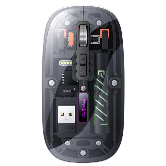 Yesido KB29 Transparent Bluetooth Dual Mode Wireless Mouse(Black)