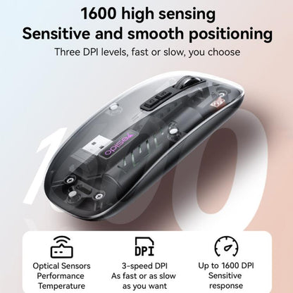 Yesido KB29 Transparent Bluetooth Dual Mode Wireless Mouse(White) - Wireless Mice by Yesido | Online Shopping UK | buy2fix