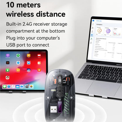 Yesido KB29 Transparent Bluetooth Dual Mode Wireless Mouse(White) - Wireless Mice by Yesido | Online Shopping UK | buy2fix