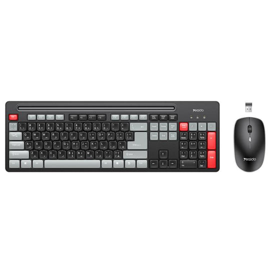 Yesido KB43 2.4G Wireless Keyboard Mouse Set, Version:Arabic Version(Black)