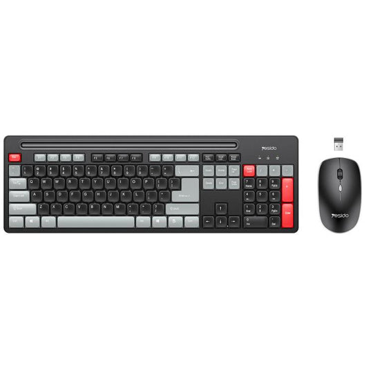 Yesido KB43 2.4G Wireless Keyboard Mouse Set, Version:English Version(Black)