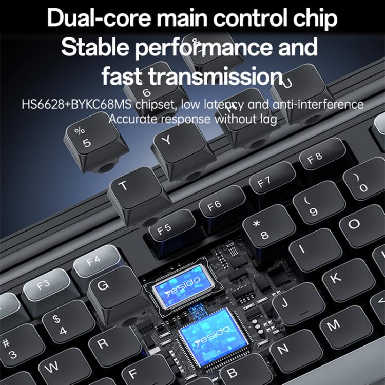 Yesido KB43 2.4G Wireless Keyboard Mouse Set, Version:Arabic Version(Black) - Wireless Keyboard by Yesido | Online Shopping UK | buy2fix