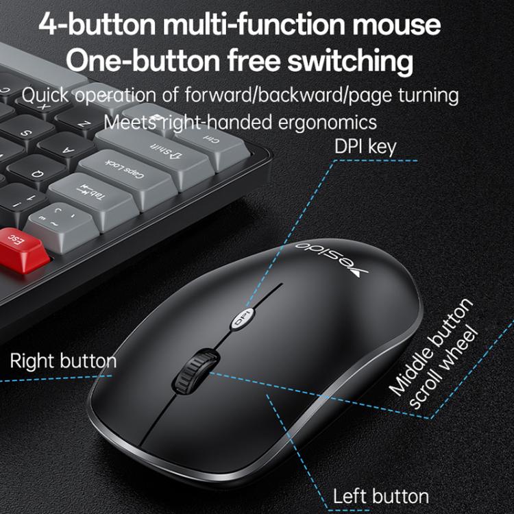 Yesido KB43 2.4G Wireless Keyboard Mouse Set, Version:English Version(Black) - Wireless Keyboard by Yesido | Online Shopping UK | buy2fix