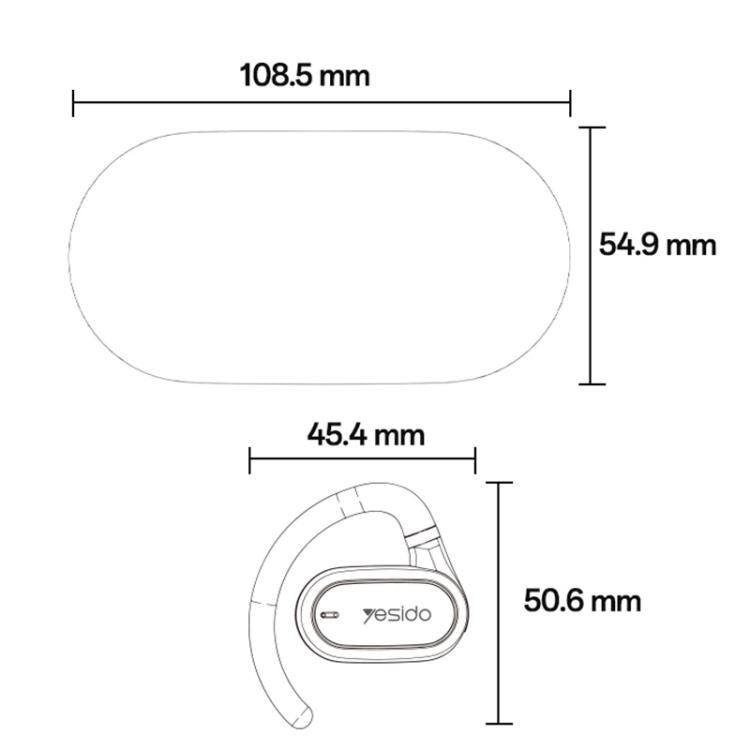 Yesido YSP25 Ear-hook Open OWS Bluetooth Earphone(Black) - Bluetooth Earphone by Yesido | Online Shopping UK | buy2fix