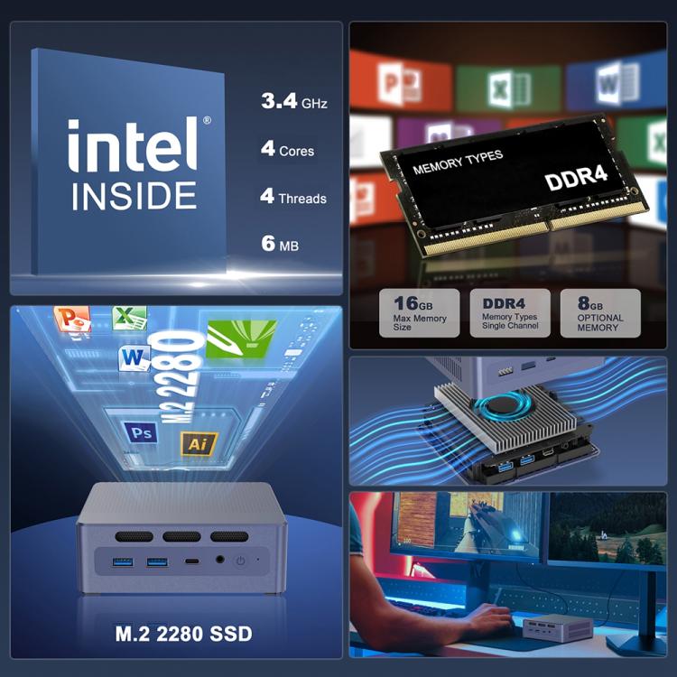 GXMO N9(N95) Windows 11 Intel ADL-N N95 4-Core Processor Mini Computer, Specification:16GB+512GB(AU Plug) - Windows Mini PCs by GXMO | Online Shopping UK | buy2fix