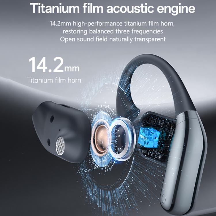 Yesido YSP26 ENC Noise Reduction Ear-hook Open OWS Bluetooth Earphone, with LCD Screen(Grey) - Bluetooth Earphone by Yesido | Online Shopping UK | buy2fix