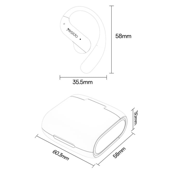 Yesido YSP28 ENC Noise Reduction Ear-hook Open OWS Bluetooth Earphone(Grey) - Bluetooth Earphone by Yesido | Online Shopping UK | buy2fix