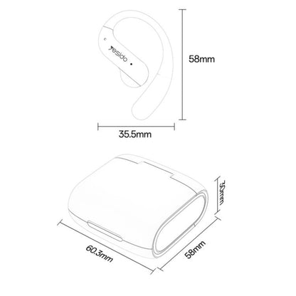 Yesido YSP28 ENC Noise Reduction Ear-hook Open OWS Bluetooth Earphone(Grey) - Bluetooth Earphone by Yesido | Online Shopping UK | buy2fix