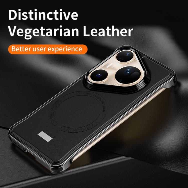 For Huawei Pura 80 Pro+ 5G J TRIBE Metal Frameless Plain Leather MagSafe Phone Case(Brown) - Huawei Cases by buy2fix | Online Shopping UK | buy2fix