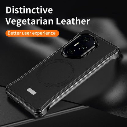 For Honor 300 J TRIBE Metal Frameless Plain Leather MagSafe Phone Case(Brown) - Honor Cases by buy2fix | Online Shopping UK | buy2fix