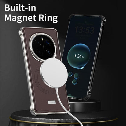 For Honor Magic7 J TRIBE Metal Frameless Plain Leather MagSafe Phone Case(Brown) - Honor Cases by buy2fix | Online Shopping UK | buy2fix