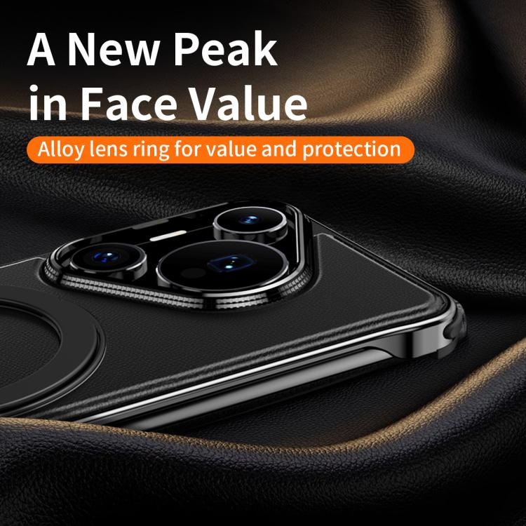 For Huawei Pura 70 Pro+ Metal Frameless Plain Leather MagSafe Holder Phone Case(Brown) - Huawei Cases by buy2fix | Online Shopping UK | buy2fix