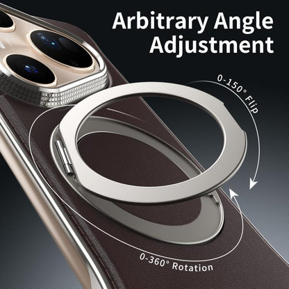 For Huawei Pura 80 Pro 5G Metal Frameless Plain Leather MagSafe Holder Phone Case(Brown) - Huawei Cases by buy2fix | Online Shopping UK | buy2fix