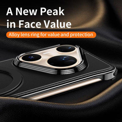 For Huawei Pura 80 Pro 5G Metal Frameless Plain Leather MagSafe Holder Phone Case(Black) - Huawei Cases by buy2fix | Online Shopping UK | buy2fix