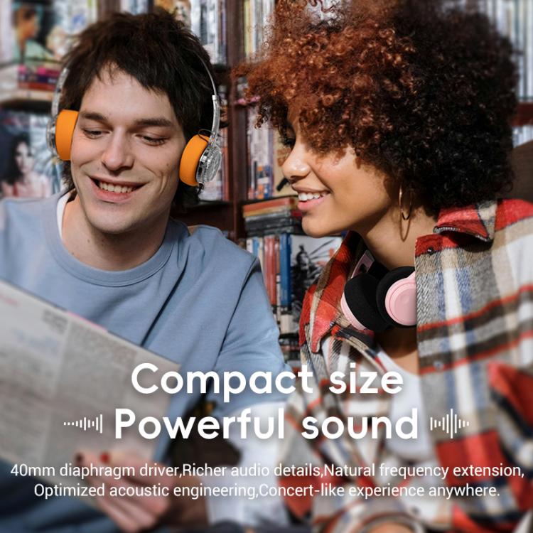 LC-6300 Retro Sports Noise-Canceling Bluetooth 6.0 Headset(Transparent Orange) - Headset & Headphone by buy2fix | Online Shopping UK | buy2fix