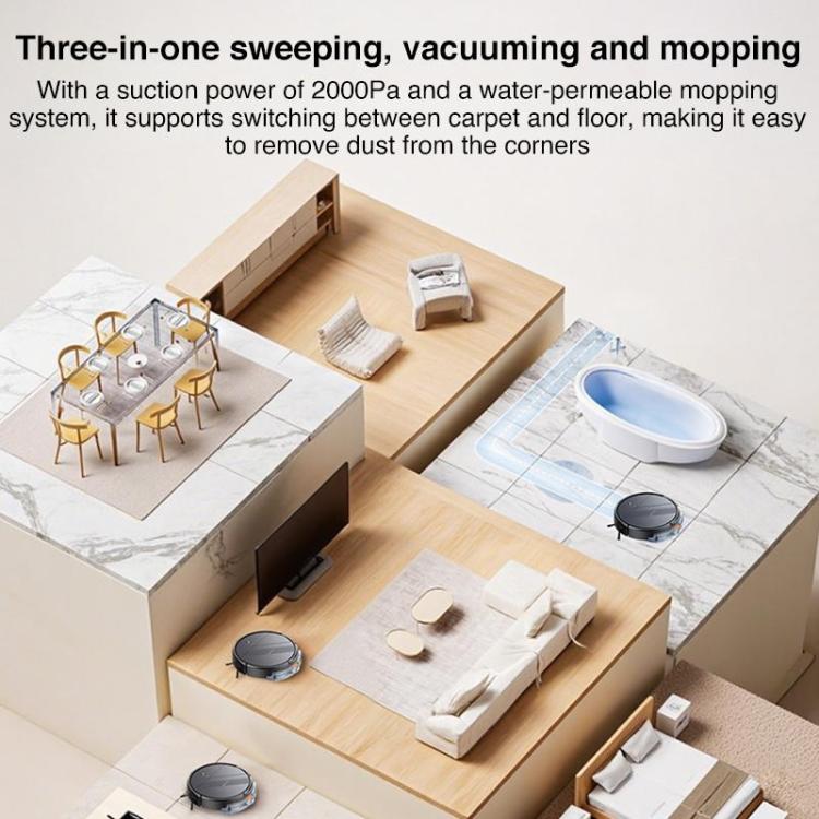 Yesido EC22 Sweeping Mopping Suction 3 in 1 Sweeping Robot(Grey) - Robot Vacuum Cleaner by Yesido | Online Shopping UK | buy2fix