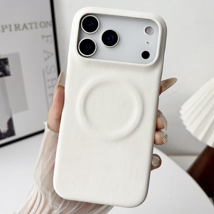 For iPhone 17 Pro Max Skin Feel Sheepskin MagSafe Magnetic Phone Case(White) - iPhone 17 Pro Max Cases by buy2fix | Online Shopping UK | buy2fix