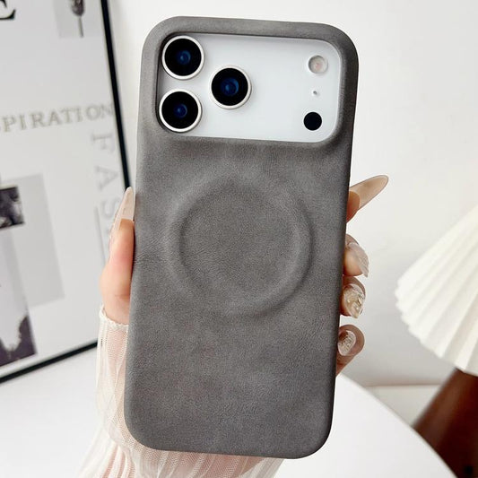 For iPhone 17 Pro Skin Feel Sheepskin MagSafe Magnetic Phone Case(Grey) - iPhone 17 Pro Cases by buy2fix | Online Shopping UK | buy2fix