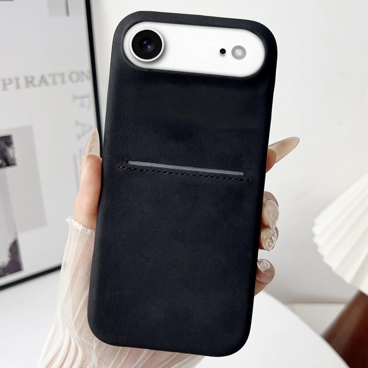 For iPhone Air Skin Feel Sheepskin Card Slot Phone Case(Black) - iPhone Air Cases by buy2fix | Online Shopping UK | buy2fix