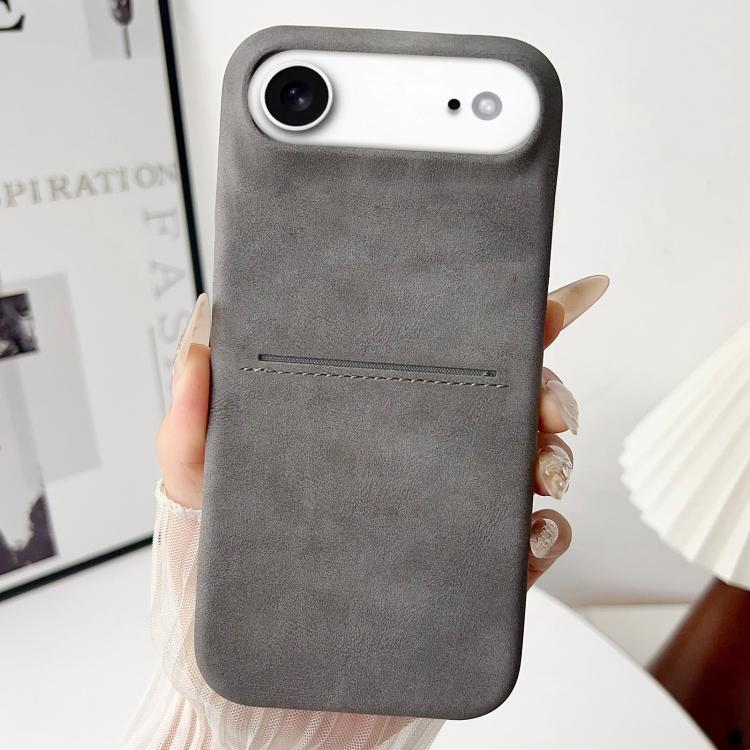 For iPhone Air Skin Feel Sheepskin Card Slot Phone Case(Grey) - iPhone Air Cases by buy2fix | Online Shopping UK | buy2fix