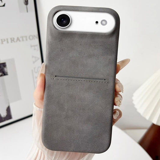 For iPhone Air Skin Feel Sheepskin Card Slot Phone Case(Grey) - iPhone Air Cases by buy2fix | Online Shopping UK | buy2fix