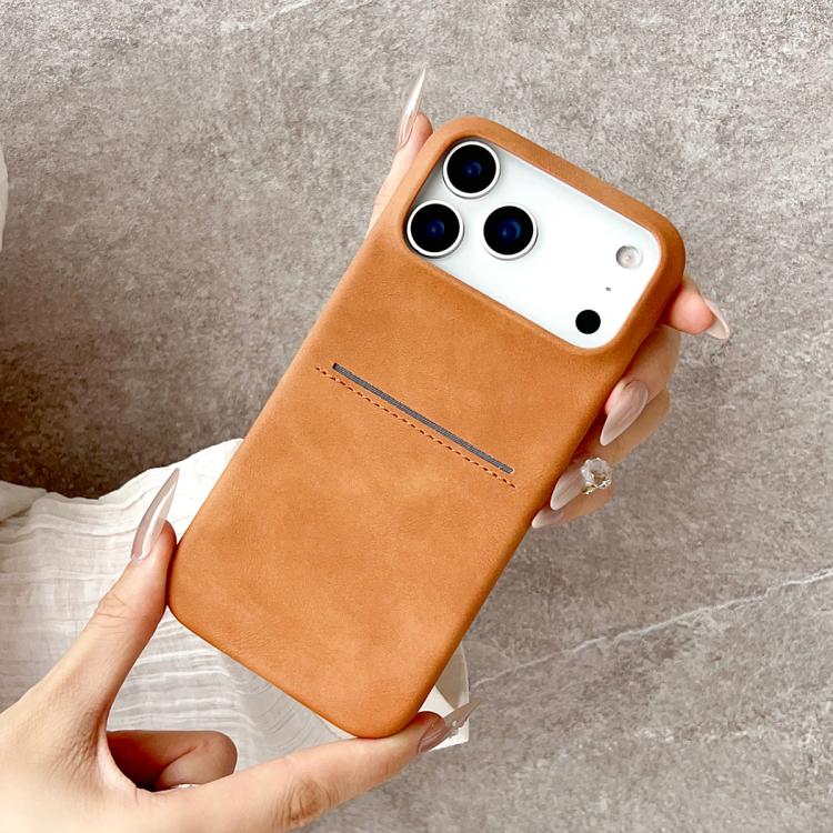 For iPhone Air Skin Feel Sheepskin Card Slot Phone Case(Brown) - iPhone Air Cases by buy2fix | Online Shopping UK | buy2fix