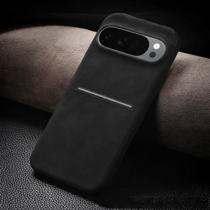 For Google Pixel 10 / Pixel 10 Pro Skin Feel Sheepskin Card Slot Phone Case(Black) - Google Cases by buy2fix | Online Shopping UK | buy2fix