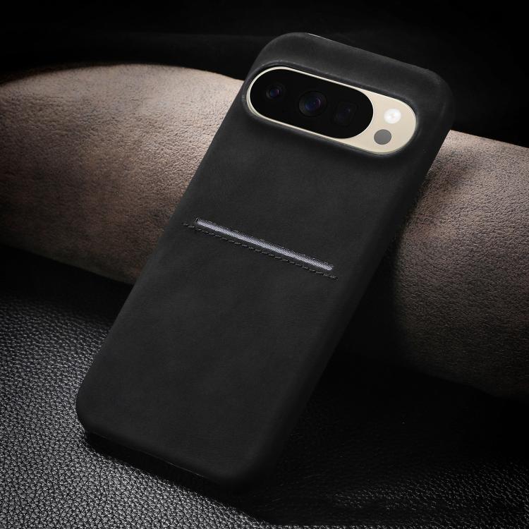 For Google Pixel 10 Pro XL Skin Feel Sheepskin Card Slot Phone Case(Black) - Google Cases by buy2fix | Online Shopping UK | buy2fix