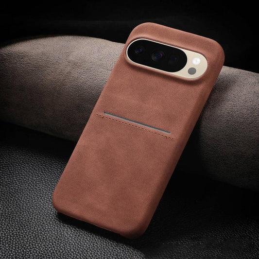 For Google Pixel 10 Pro XL Skin Feel Sheepskin Card Slot Phone Case(Brown) - Google Cases by buy2fix | Online Shopping UK | buy2fix